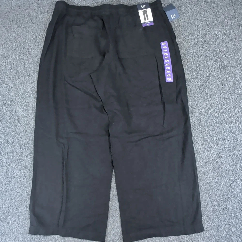 Gap Coastal Minimalist Linen Blend Wide Leg Pants Mens XXL Black NWT